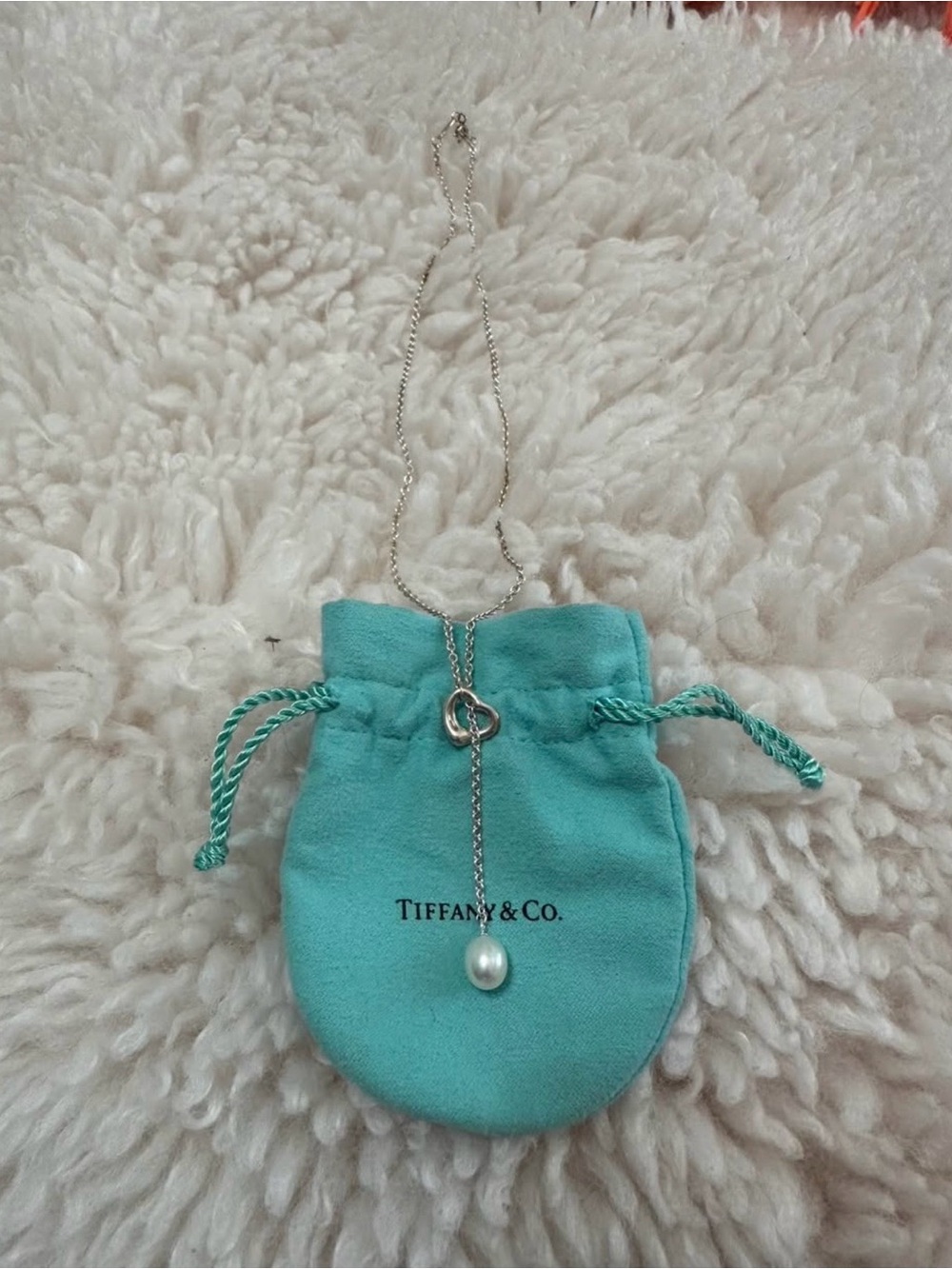 Tiffany & Co. Elsa Peretti Pearl Drop Necklace - Tiffany Blue